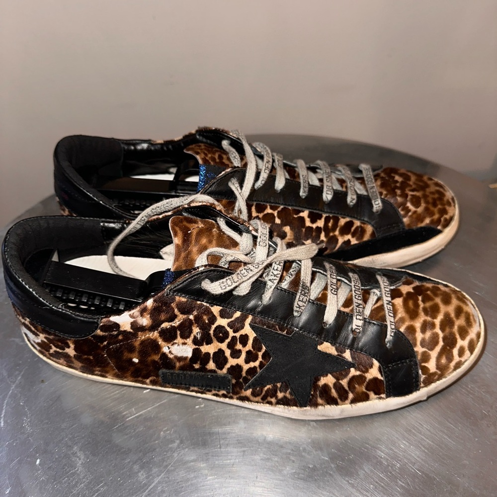 Golden Goose Sneaker, Superstar, leopard print, gently used, size 45 men’s, 12US